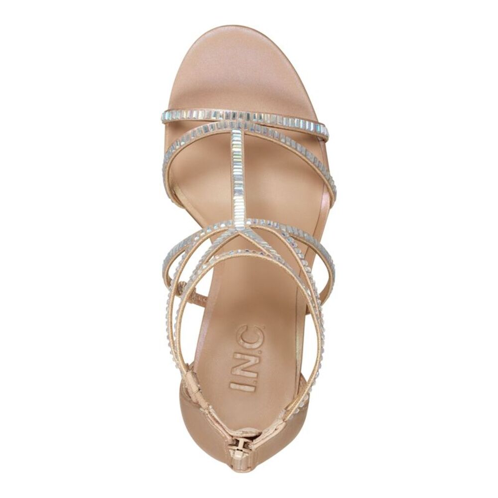 INC Womens Beige Arch Support Natissha Round Toe Stiletto Heeled Sandal 8.5 M - Picture 3 of 4